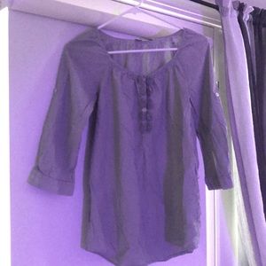 Ann Taylor blouse blue & white stripe XSP